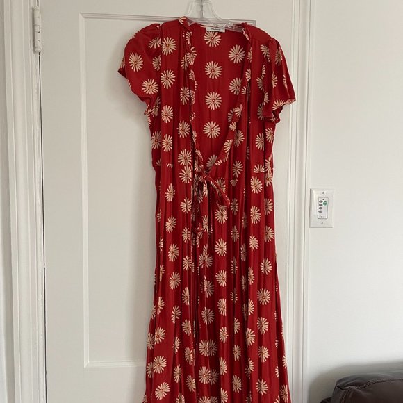 Madewell Daisy Daydream Ruffle Wrap Midi Dress - Size Small - Picture 3 of 7